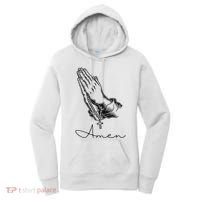 Amen Praying Hands Rosary Beads Women's Hoodie thumb 0