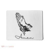 Amen Praying Hands Rosary Beads Mousepad thumb 0