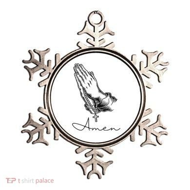 Amen Praying Hands Rosary Beads Ornament