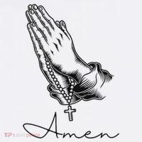 Amen Praying Hands Rosary Beads Hat thumb 2
