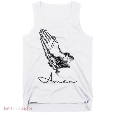 Amen Praying Hands Rosary Beads Tank Top