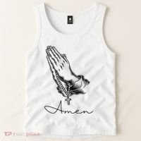 Amen Praying Hands Rosary Beads Tank Top thumb 2