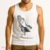 Amen Praying Hands Rosary Beads Tank Top thumb 3