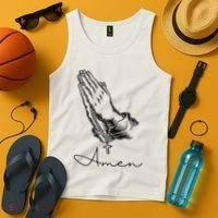 Amen Praying Hands Rosary Beads Tank Top thumb 4