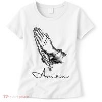 Amen Praying Hands Rosary Beads Women's T-Shirt thumb 0