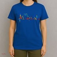 Autism Puzzle Heartbeat Heart Autism Awareness Colorful Mom T-Shirt thumb 4