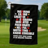 Amazing Principal Inspirational Appreciation Gift Golf Towel thumb 1