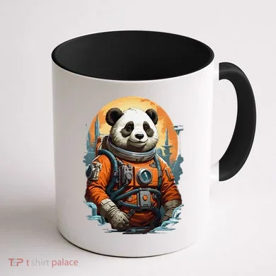 Astronaut Panda In Space Cute Coffee Mug back