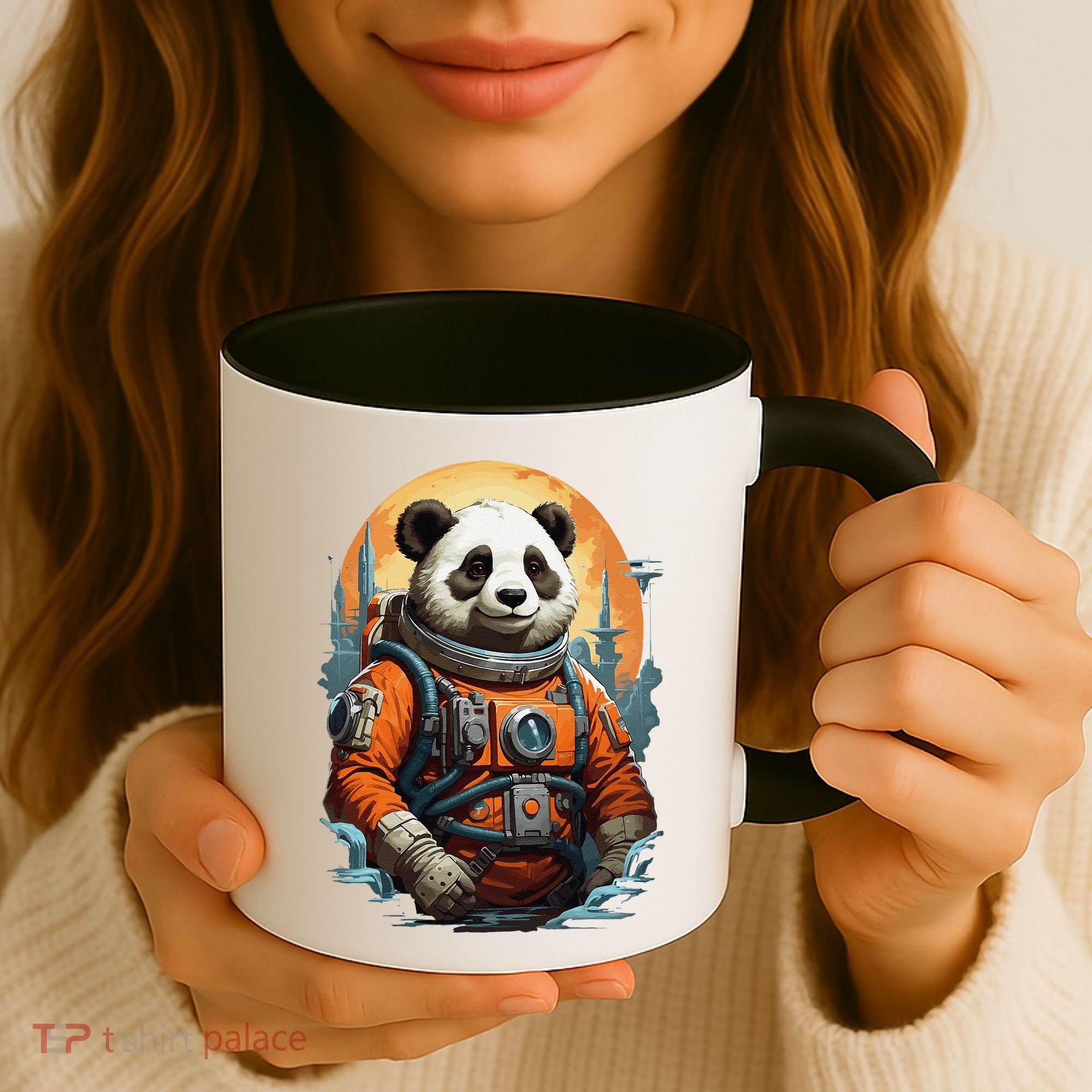 Astronaut Panda In Space Cute Coffee Mug