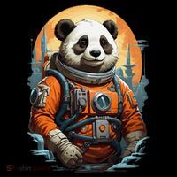 Astronaut Panda In Space Cute Ornament thumb 1
