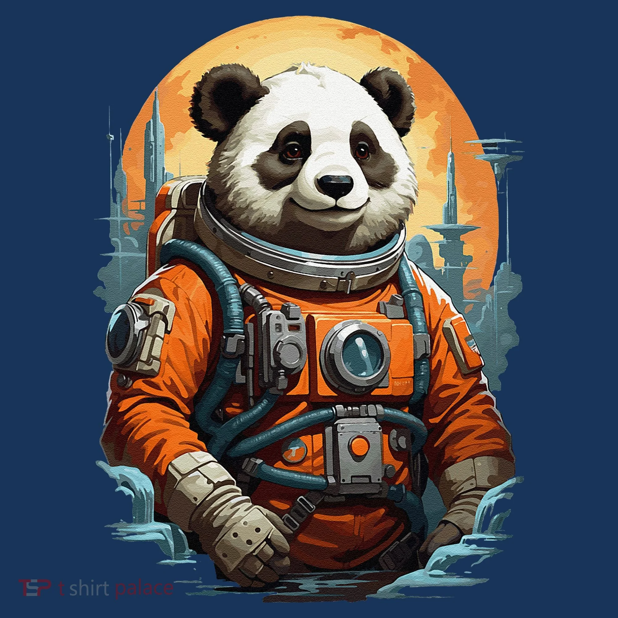 Astronaut Panda In Space Cute Doggie Tank