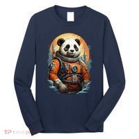 Astronaut Panda In Space Cute Long Sleeve Shirt thumb 0