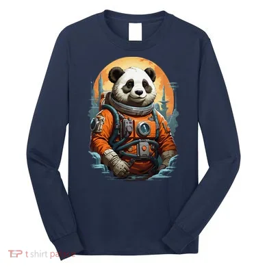 Astronaut Panda In Space Cute Long Sleeve Shirt