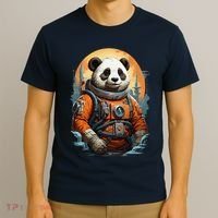 Astronaut Panda In Space Cute T-Shirt thumb 3