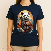 Astronaut Panda In Space Cute T-Shirt thumb 4