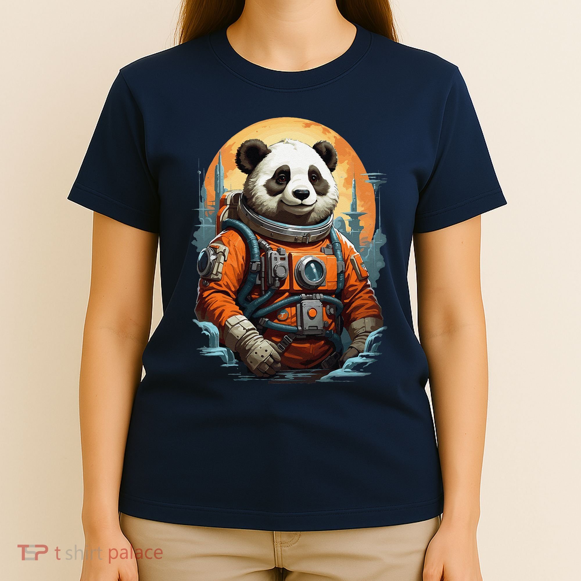 Astronaut Panda In Space Cute T-Shirt