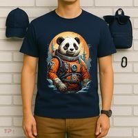 Astronaut Panda In Space Cute T-Shirt thumb 6