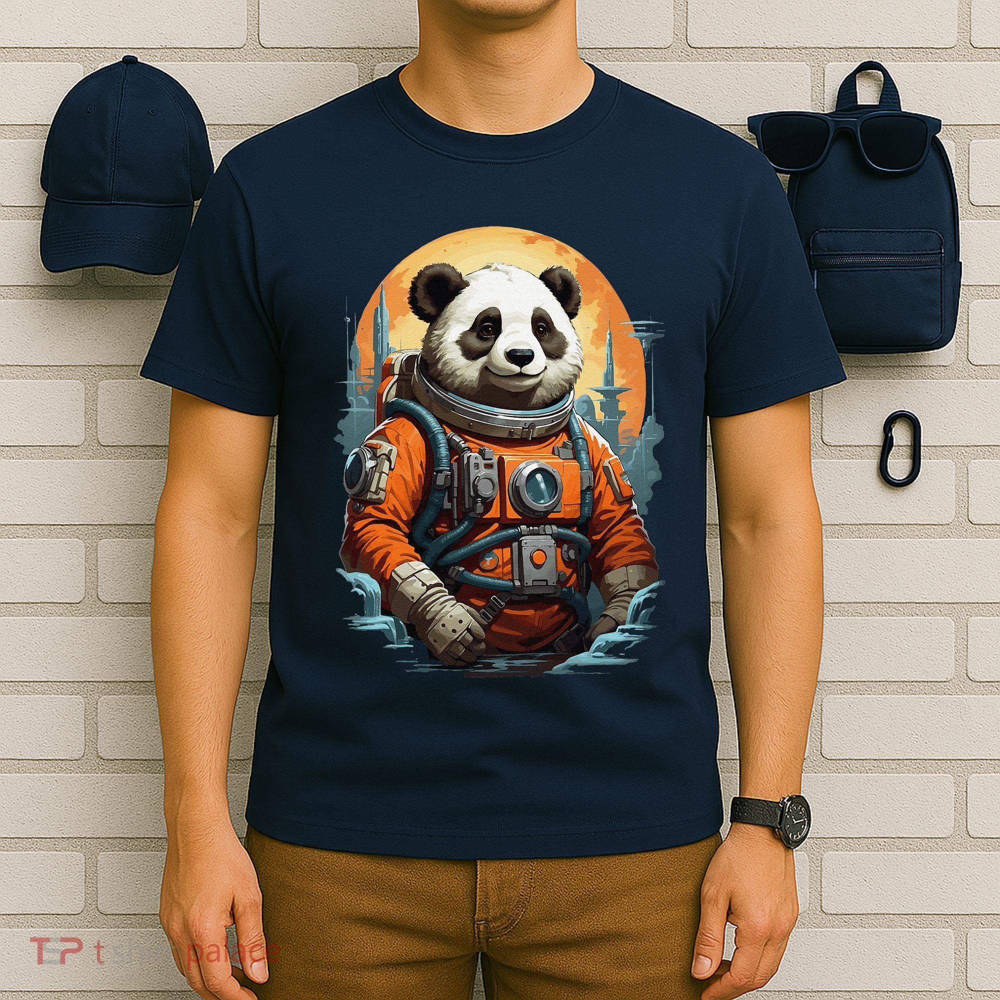 Astronaut Panda In Space Cute T-Shirt