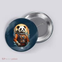 Astronaut Panda In Space Cute Button thumb 0
