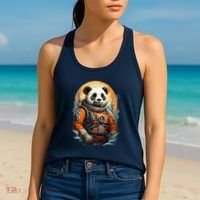 Astronaut Panda In Space Cute Women's Tank Top thumb 2