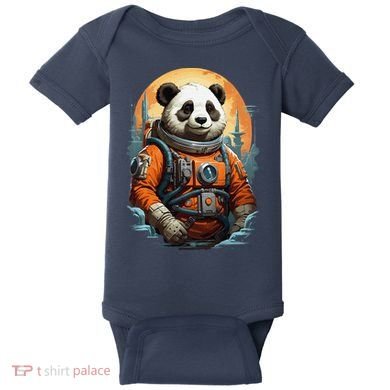 Astronaut Panda In Space Cute Baby Bodysuit