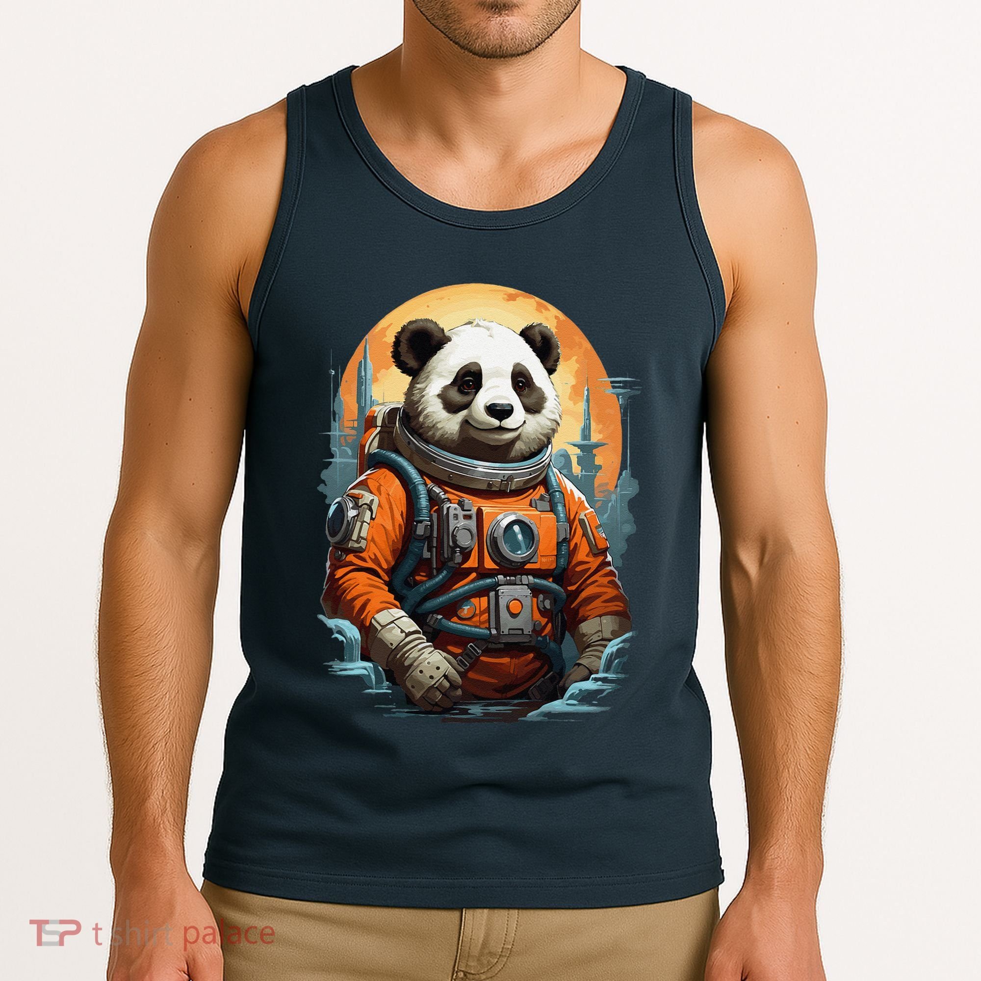 Astronaut Panda In Space Cute Tank Top