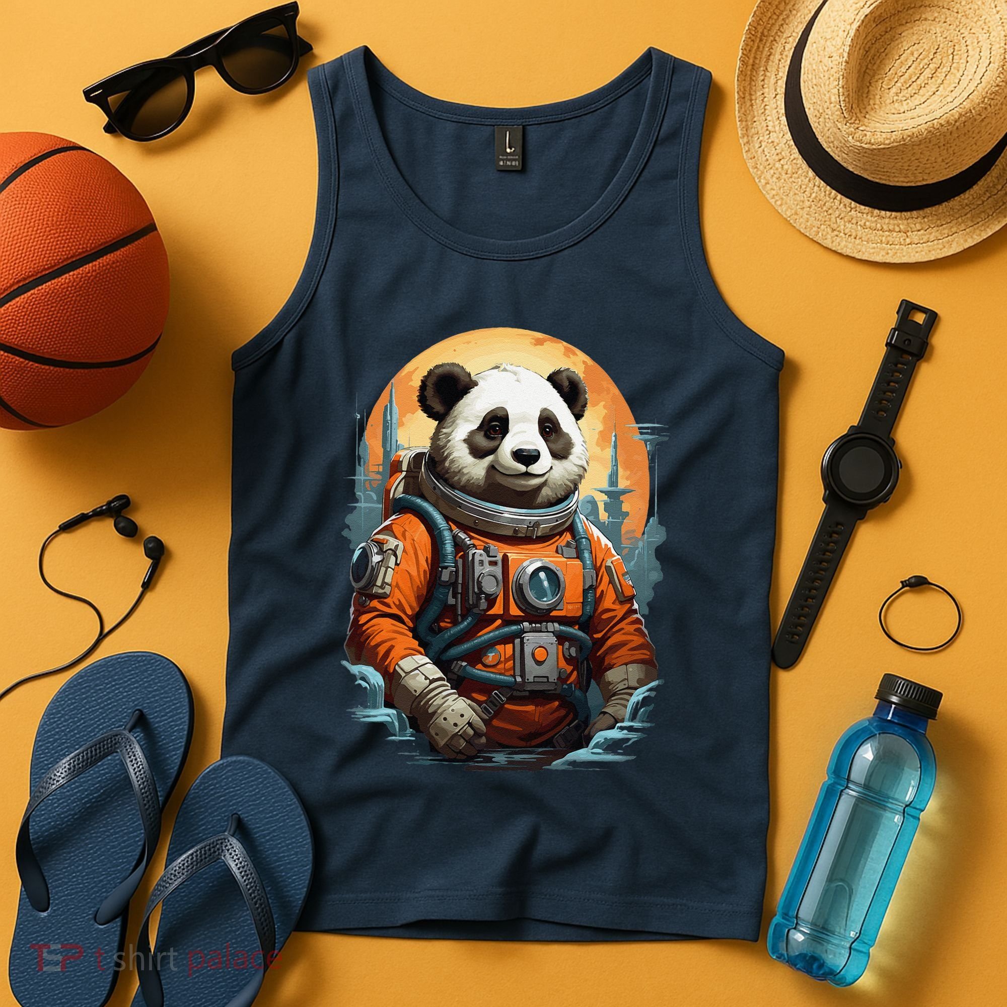 Astronaut Panda In Space Cute Tank Top