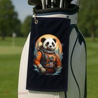 Astronaut Panda In Space Cute Golf Towel thumb 2