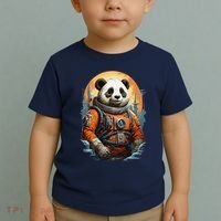 Astronaut Panda In Space Cute Toddler T-Shirt thumb 2
