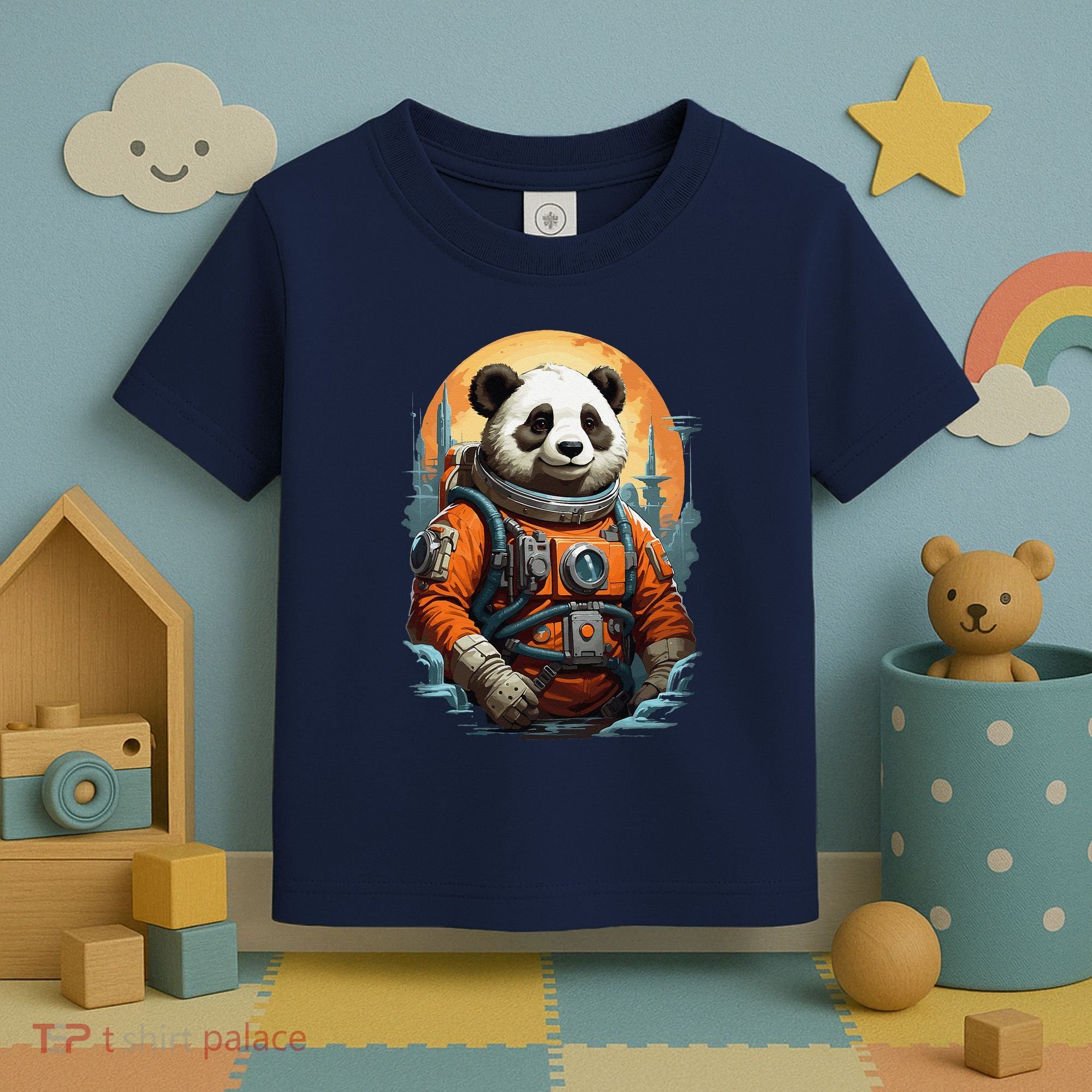Astronaut Panda In Space Cute Toddler T-Shirt