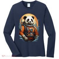 Astronaut Panda In Space Cute Women's Long Sleeve Shirt thumb 0
