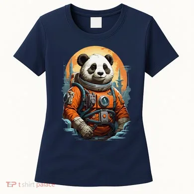 Astronaut Panda In Space Cute Women's T-Shirt