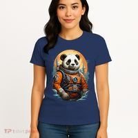 Astronaut Panda In Space Cute Women's T-Shirt thumb 4