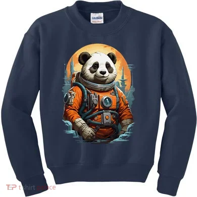 Astronaut Panda In Space Cute Kids Sweatshirt
