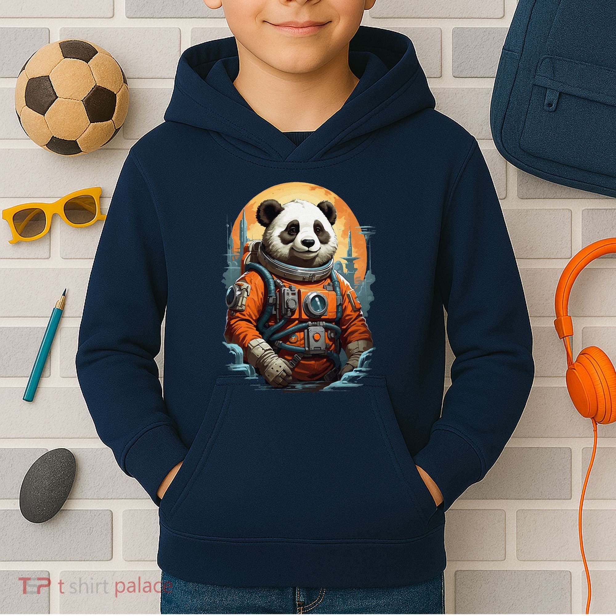 Astronaut Panda In Space Cute Kids Hoodie