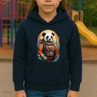 Astronaut Panda In Space Cute Kids Hoodie thumb 3