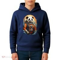 Astronaut Panda In Space Cute Kids Hoodie thumb 4