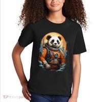 Astronaut Panda In Space Cute Kids T-Shirt thumb 2