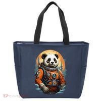 Astronaut Panda In Space Cute Tote Bag thumb 0