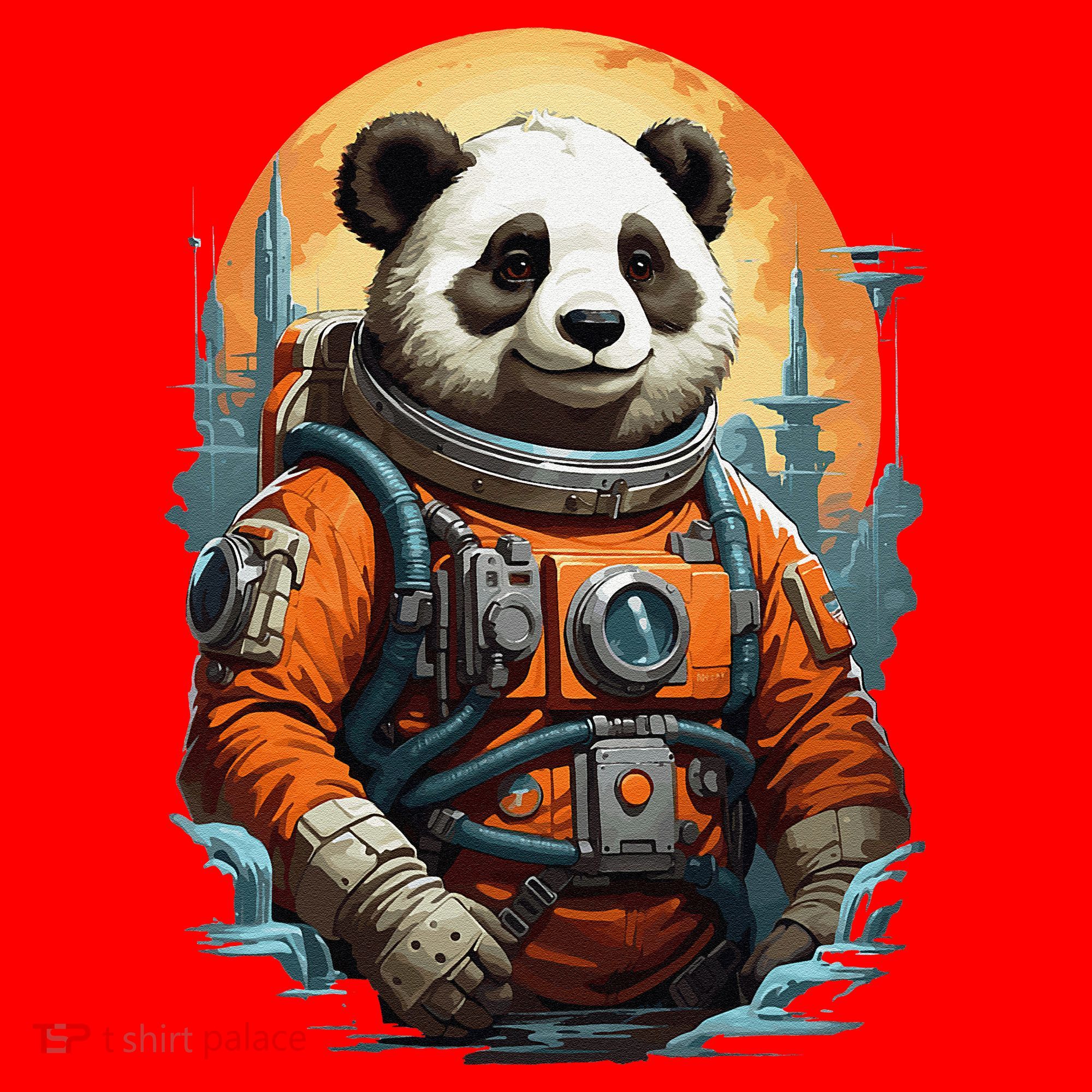 Astronaut Panda In Space Cute Santa Hat