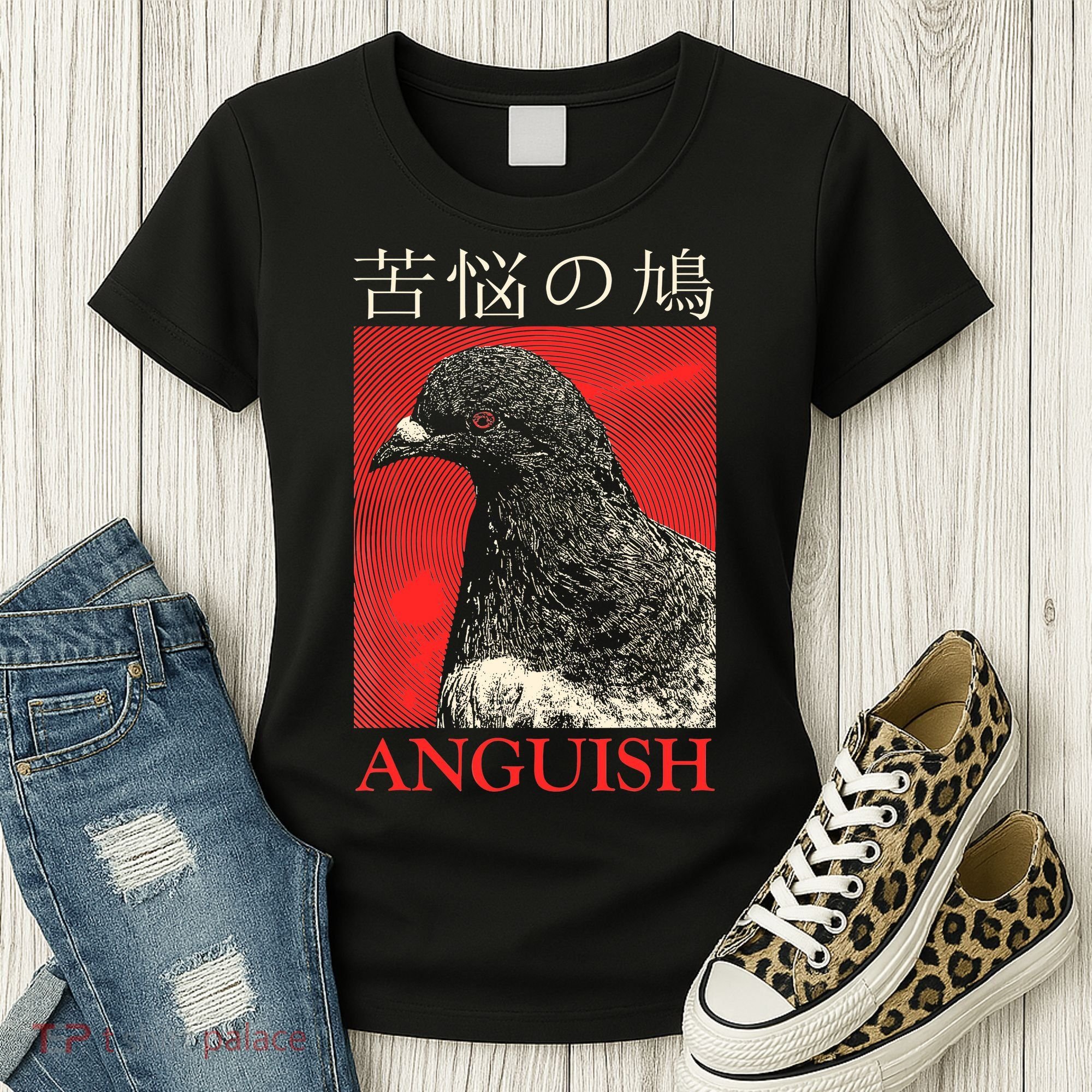 Anguish Pigeon Japanese Women's T-Shirt