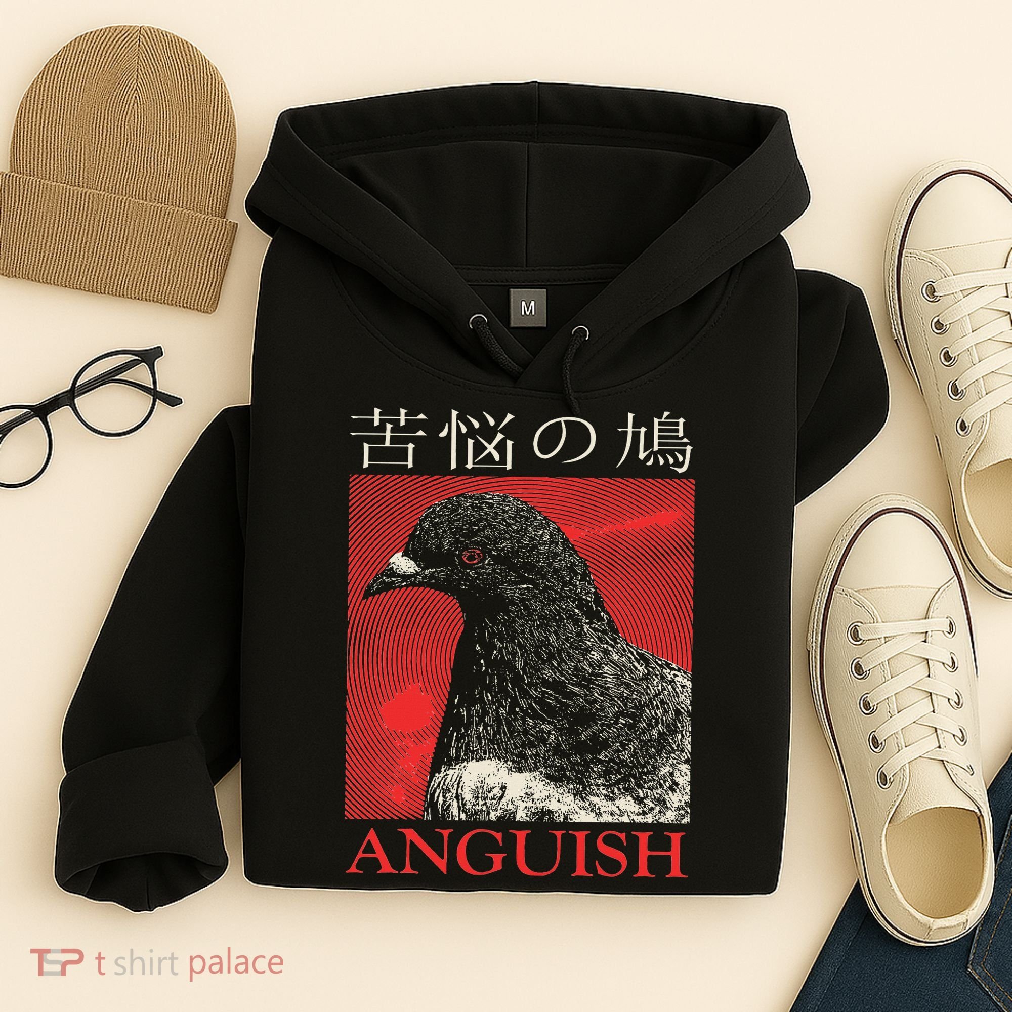 Anguish Pigeon Japanese Hoodie