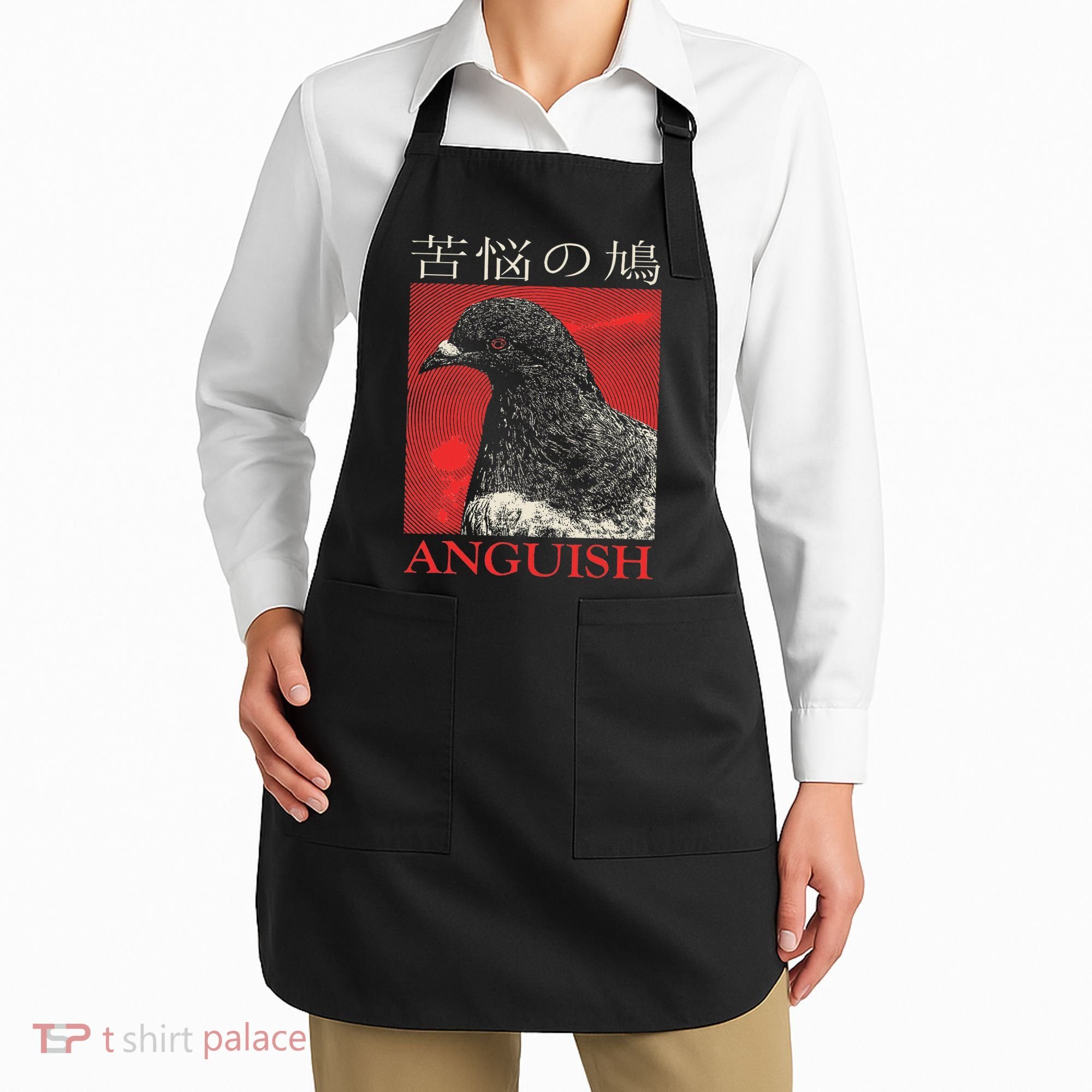 Anguish Pigeon Japanese Apron