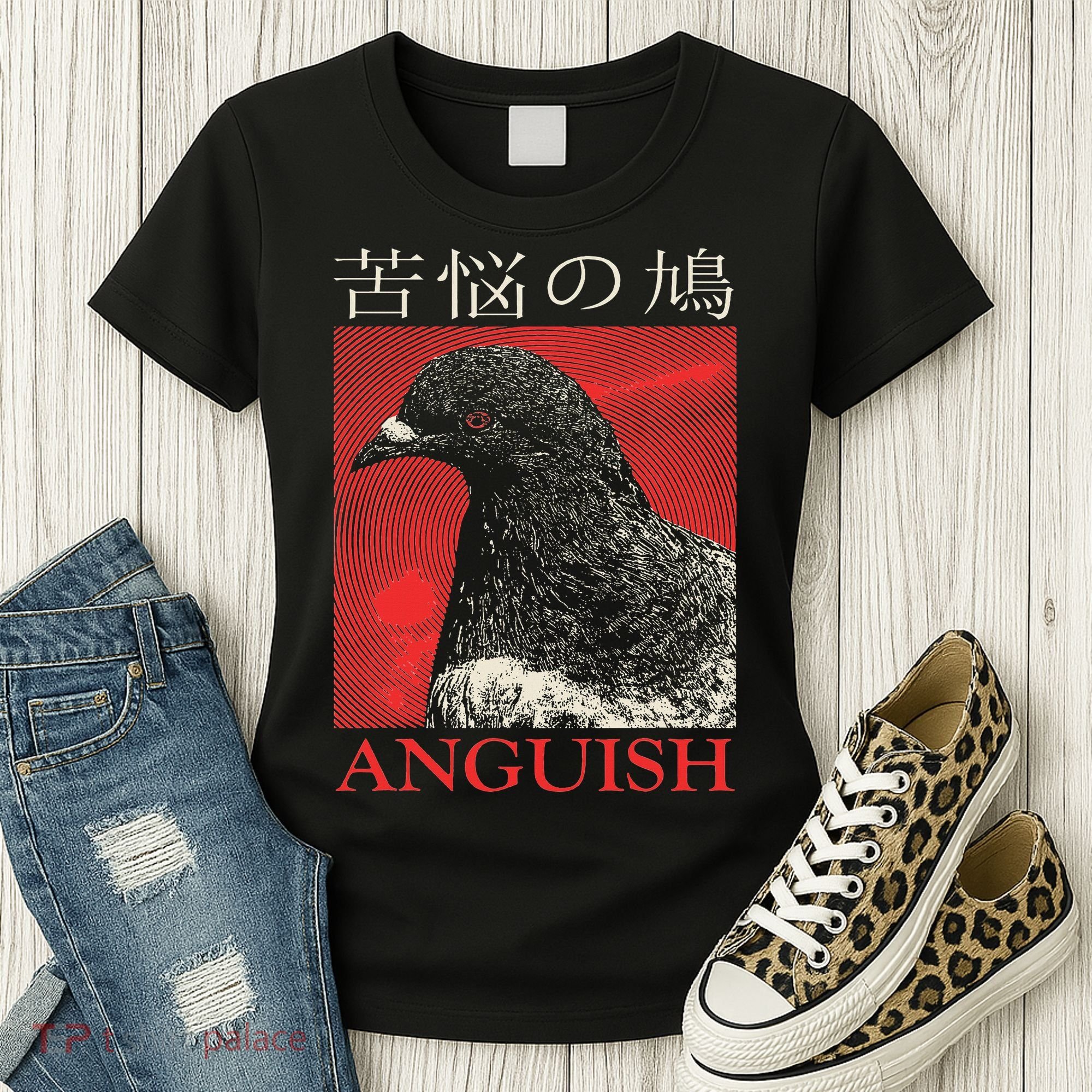 Anguish Pigeon Japanese Women's T-Shirt