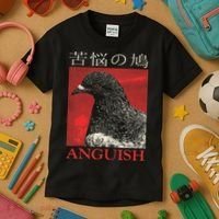 Anguish Pigeon Japanese Kids T-Shirt thumb 3