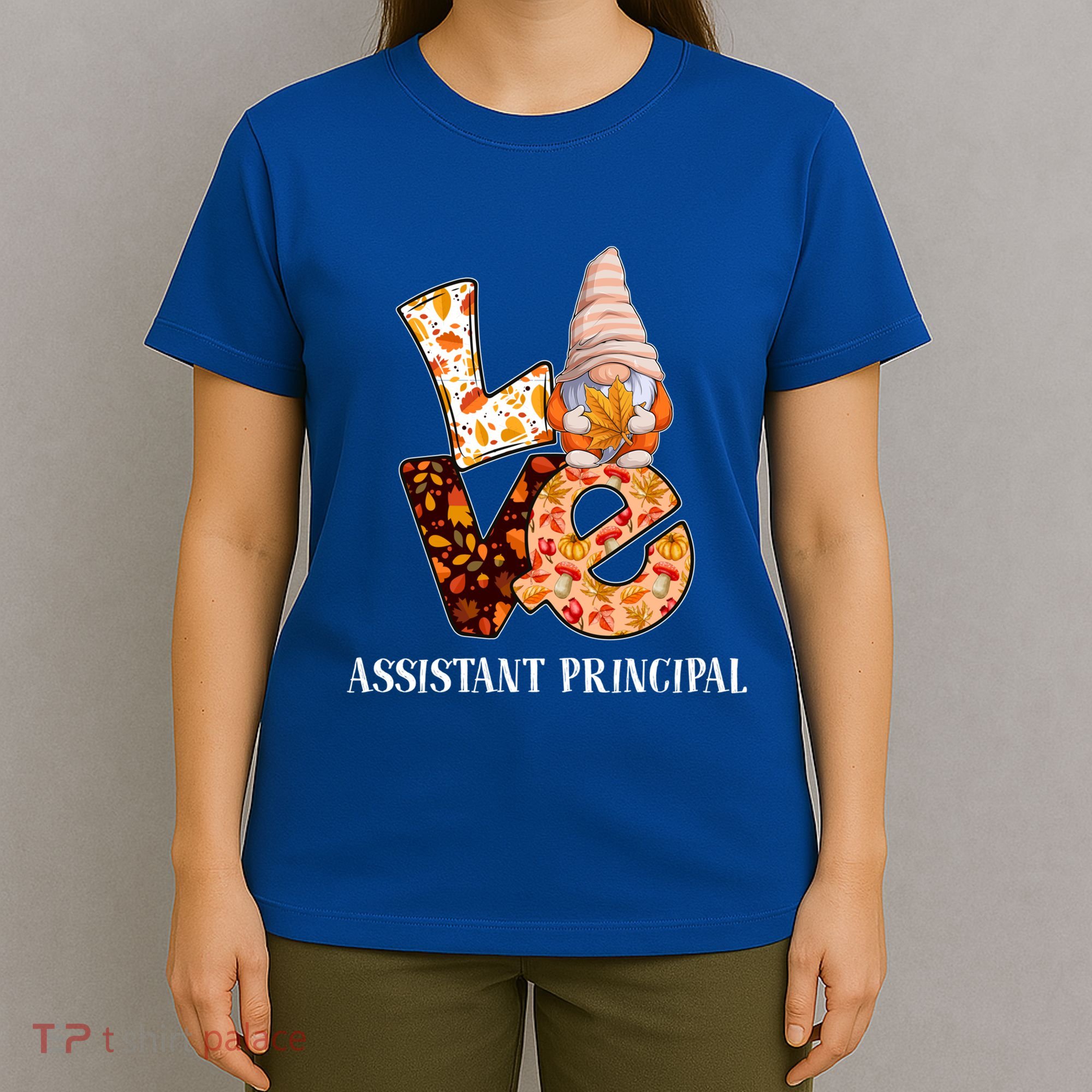 Assistant Principal Love Autumn Fall Gnome For Teachers Great Gift T-Shirt