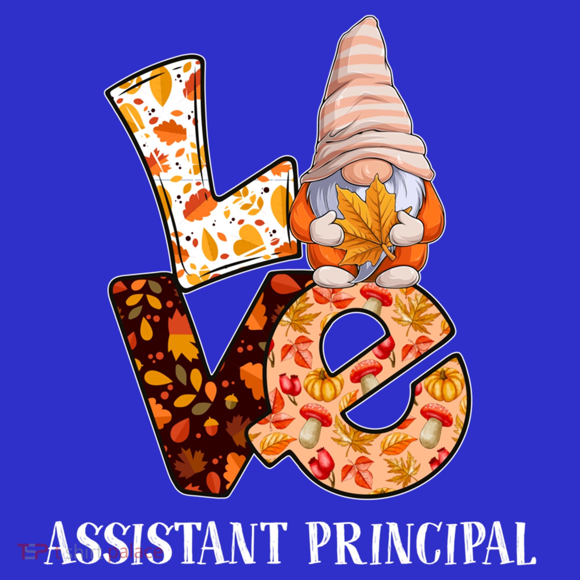 Assistant Principal Love Autumn Fall Gnome For Teachers Great Gift Polo