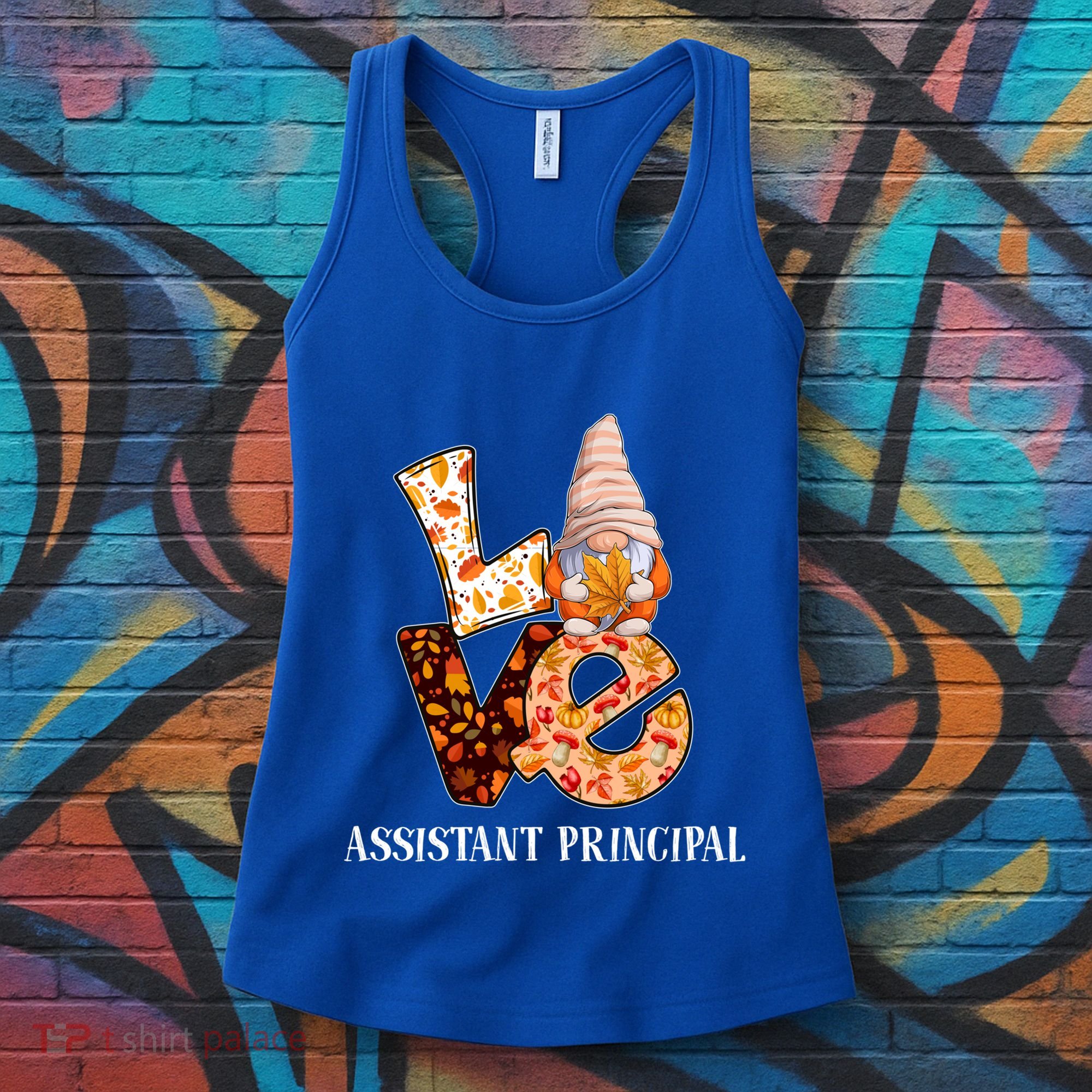 Assistant Principal Love Autumn Fall Gnome For Teachers Great Gift Women's Tank Top