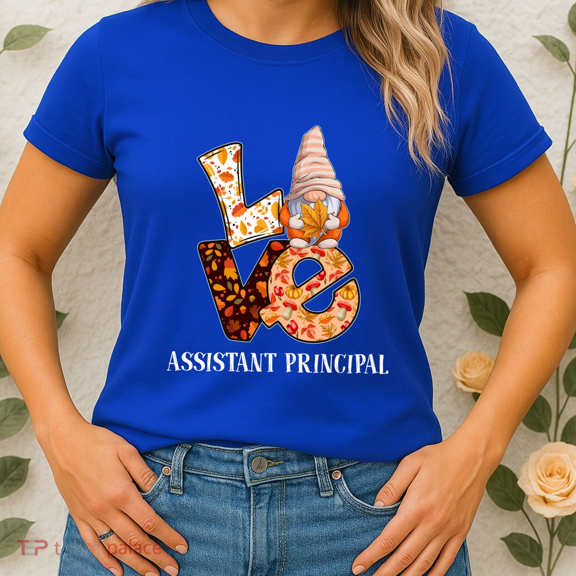 Assistant Principal Love Autumn Fall Gnome For Teachers Great Gift Women's T-Shirt