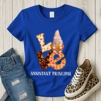 Assistant Principal Love Autumn Fall Gnome For Teachers Great Gift Women's T-Shirt thumb 3
